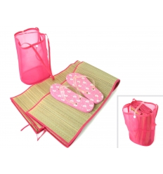 Beach mat and flip flop set