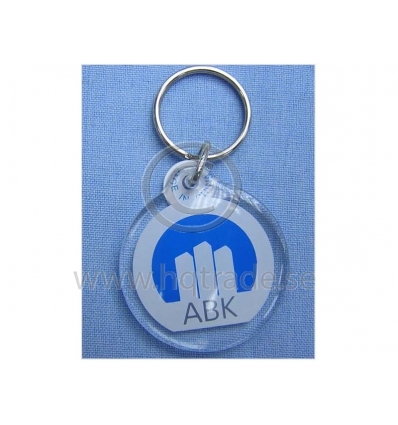 Round keychain with print