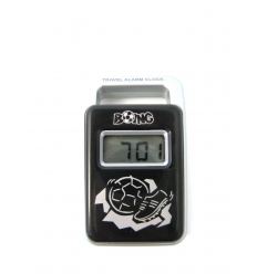 Travel alarm clock with logo