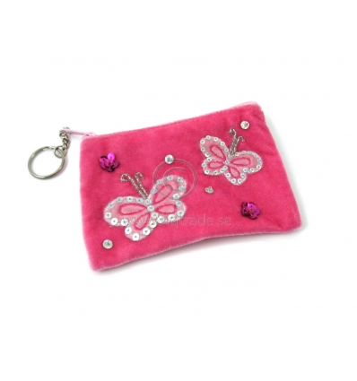 Keychain purse with butterfly