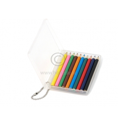 Coloured pencils with key chain.