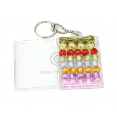 34 Pearls with one string in plastic box with keychain