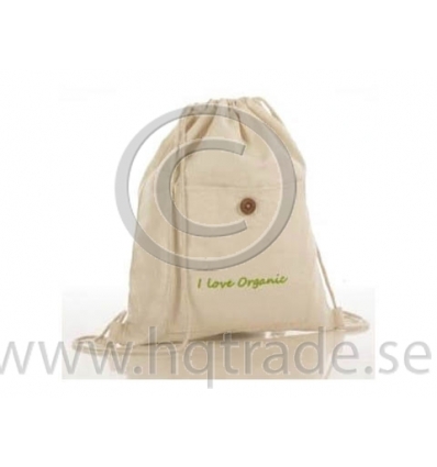 Drawstring bag in organic cotton