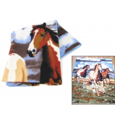 Plaid with three horses