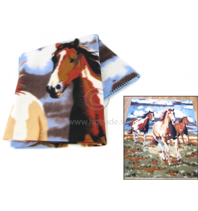 Plaid with three horses