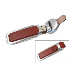 USB flash drive - Brown leather