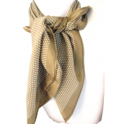 Beige scarf with white dots