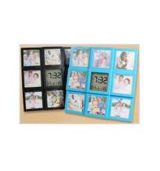 Photo frame with LCD clock