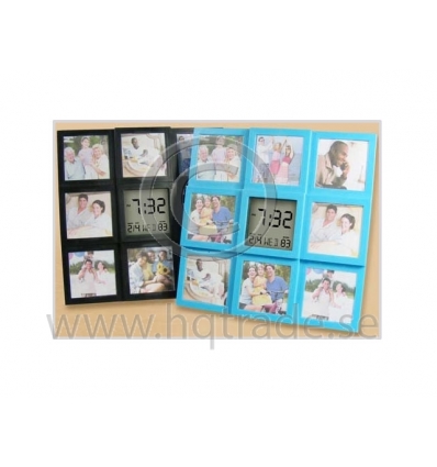 Photo frame with LCD clock