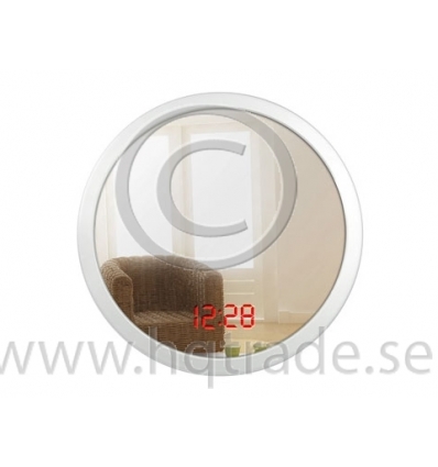 Wall mirror with digital clock