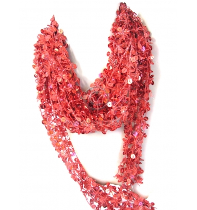 Red shawl with sequins