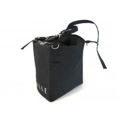 Black canvas bag with print