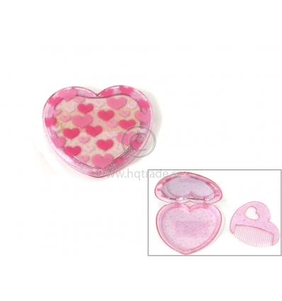 Heart mirror with comb