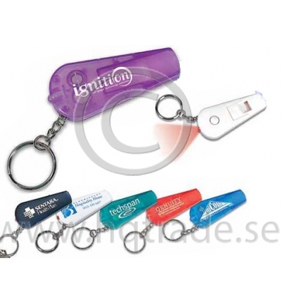 Whistle and light key chain