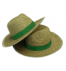Straw hat with print