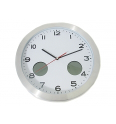 Wall clock with thermometer