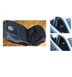 Car seat cover with imprint