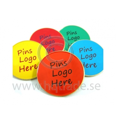 Pins with logo print