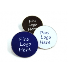Pins with logo print