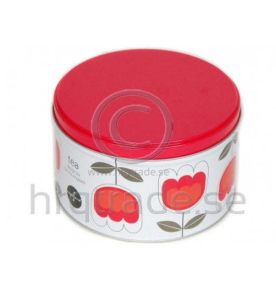 Tin can with print