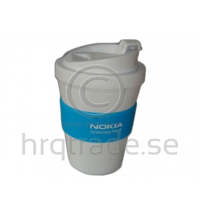 Plastic coffee cup with logo