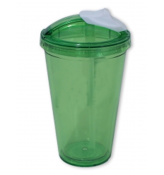 Drinking cup with straw