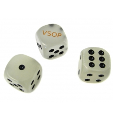 Glow in the dark dice with logo