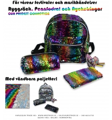 Reversible sequins - Backpack, Pencase and Keychain