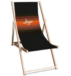 Beach chair with logo - wooden