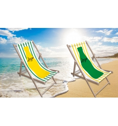 Beach chair with logo - wooden